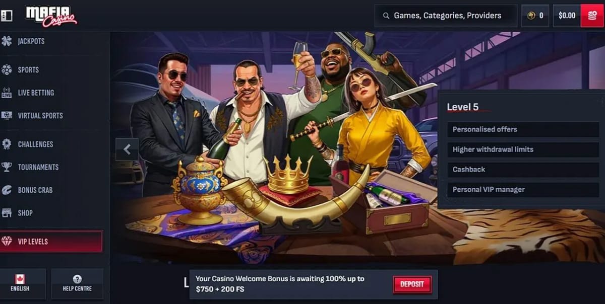 Exklusiver Online Mafia Casino VIP-Bereich